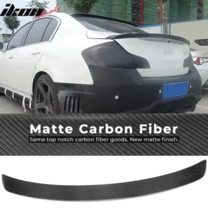 Fits 07-15 Infiniti G35 G25 G37 Q40 Sedan VIP Trunk Spoiler Matte Carbon Fiber - Image 6