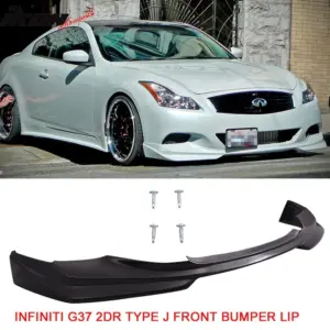 Fits 08-14 Infiniti G37 Coupe Q60 J Style Front Bumper Lip Spoiler Unpainted PU - Image 6