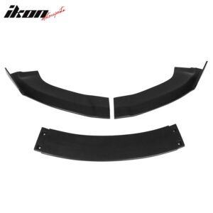 Fits 12-16 Tesla Model S Front Bumper Lip IKON Spoiler Unpainted 3PC Splitter - Image 3