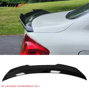 Fits 09-15 Infiniti G37 G25 Q40 4DR Trunk Spoiler Wing Gloss Black PSM Style ABS - Image 6