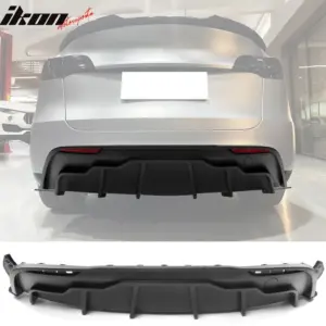 Fits 20-24 Tesla Model Y Matte Black Rear Bumper Lip Diffuser Shark Fin Splitter - Image 6