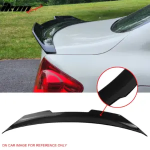 Fits 09-15 INFINITI G37 G25 Q40 Trunk Spoiler Carbon Fiber Print PSM Style ABS - Image 6