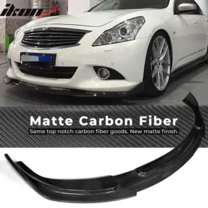 Fits 10-13 Infiniti G37 V36 Sedan Front Bumper Lip Spoiler Matte Carbon Fiber - Image 6