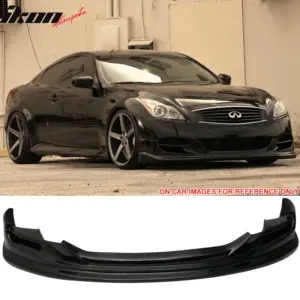 For 08-14 Infiniti G37 Coupe TS Style Front Bumper Lip Painted KH3 Black Spoiler - Image 6