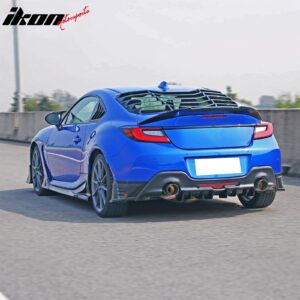 Fits 22-26 Toyota GR86/Subaru BRZ JDM Style Gloss Black PP 2PC Rear Diffuser Fin - Image 3