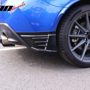 Fit 22-26 Toyota GR86/Subaru BRZ JDM Style 2PC Rear Bumper Aprons PP Gloss Black - Image 4