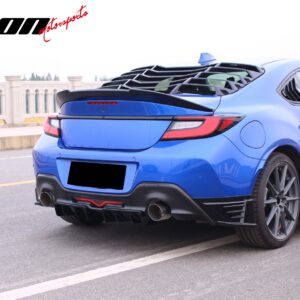 Fit 22-26 Toyota GR86/Subaru BRZ JDM Style 2PC Rear Bumper Aprons PP Gloss Black - Image 5