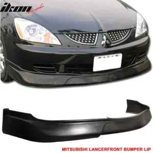 Fits 04-07 Mitsubishi Lancer Front Bumper Lip Spoiler Ralli Style Unpainted PU - Image 4