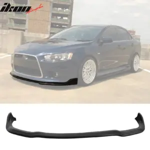 Fits 09-14 Mitsubishi Lancer Ralliart CS Style Front Lip Bumper Lower Spoiler PU - Image 6