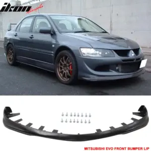 Fits 03-05 Mitsubishi Lancer EVO 8 Front Bumper Lip Unpainted PU Lower Spoiler - Image 6