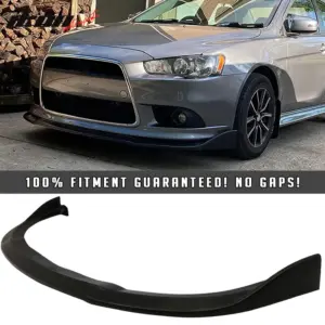 Fit 09-15 Mitsubishi Lancer CS Style Front Bumper Lip Spoiler Guard Unpainted PU - Image 6