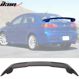 Fits 08-17 Mitsubishi Lancer OE Style Rear Trunk Spoiler Wing Painted #X42 Black - Image 6