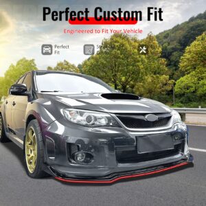 Fits 11-14 Impreza WRX STI IKON Front Bumper Lip Chin Splitter PP Gloss Black - Image 2