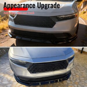 Fits 23-25 Honda Accord 11th Gen IK V4 Front Bumper Lip Splitter Gloss Black - Image 5