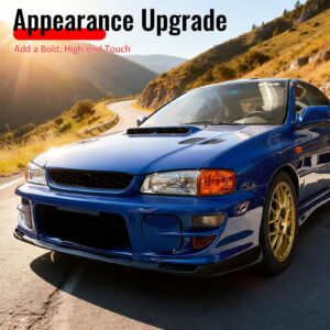 For 97-01 Subaru Impreza STI Style Front Bumper Lip Chin Splitter PP Gloss Black - Image 5