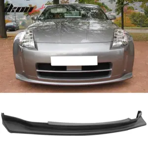 Fits 03-05 Nissan 350Z NS N Style Unpainted Black Front Bumper Lip Spoiler PU - Image 6