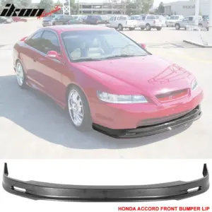 Fits 98-00 Honda Accord Mugen Coupe Front Bumper Lip Spoiler Unpainted Black PP - Image 6