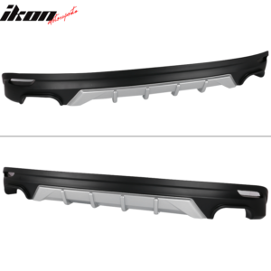 Fits 18-24 Toyota Camry Rear Bumper Lip Diffuser Unpainted Black & Silver PP - Image 3
