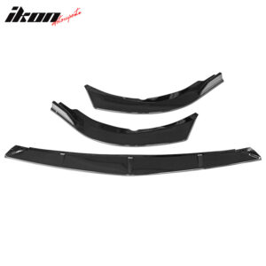 Fits 21-24 Toyota Camry LE IKON Style 3PCS Front Bumper Lip PP Gloss Black - Image 2