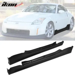 Fits 03-09 Nissan 350Z Z33 V Style Side Skirts Extension Rocker Panel Unpainted - Image 6