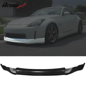 Fits 03-05 Nissan 350Z ING-S Style Front Bumper Lip Spoiler Unpainted Black PU - Image 6