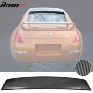 Fits 03-08 Nissan 350Z Coupe Rear Roof Window Spoiler Wing PP Carbon Fiber Print - Image 6