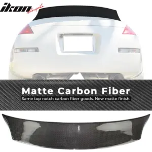 Fits 03-09 Nissan 350Z Coupe V Style Duckbill Trunk Spoiler Matte Carbon Fiber - Image 6