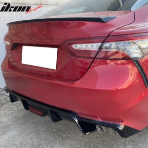 Fits 18-24 Toyota Camry SE XSE Rear Diffuser Lip W/LED Light Lamp - Gloss Black - Image 3