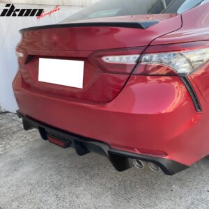 Fits 18-24 Toyota Camry SE XSE Rear Diffuser Lip W/LED Light Lamp - Matte Black - Image 3