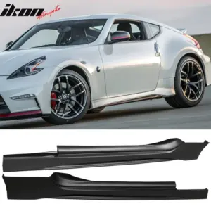 Fits 09-20 Nissan 370Z NS Style PP 2PCS Side Skirts Rocker Panel Unpainted Black - Image 6