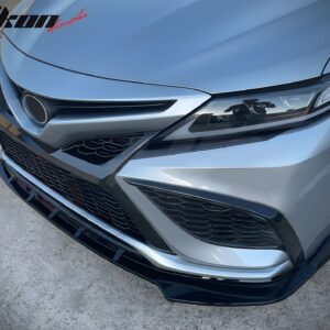 Fits 21-24 Toyota Camry SE 3PC Front Bumper Lip Spoiler PP Gloss Black Splitter - Image 3