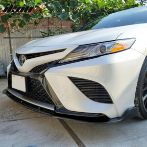 Fits 18-20 Toyota Camry SE XSE Gloss Black Front Bumper Lip Spoiler PP 3PCS - Image 4