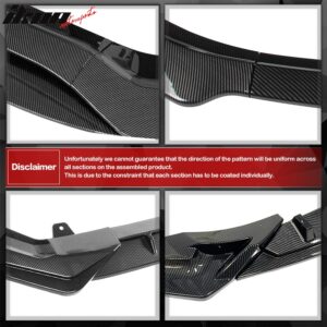 Fits 21-24 Toyota Camry SE IKON Style 3PC Front Bumper Lip PP Carbon Fiber Print - Image 4