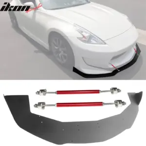 Fits 13-20 Nissan 370Z Amuse Style Front Bumper Lip Splitter Red Strut Rods - Image 6