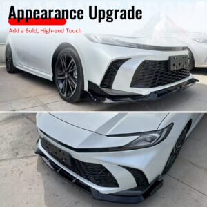Fits 25-26 Toyota Camry SE XSE IKON V2 3PCS Front Bumper Lip Chin Gloss Black - Image 5
