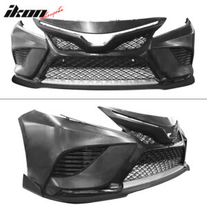Fits 2018-2020 Toyota Camry SE Front Bumper Lip Spoiler PU 3PC Chin Splitter Kit - Image 5