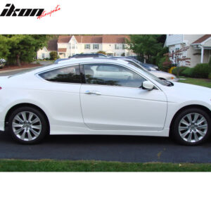 Fits 08-12 Accord 2D Coupe HFP PU Front Bumper Lip Spoiler+Side Skirts Vents - Image 3