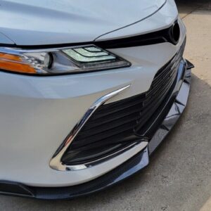 Fits 21-24 Toyota Camry LE 3PCS Front Bumper Lip Spoiler PP Carbon Fiber Print - Image 5