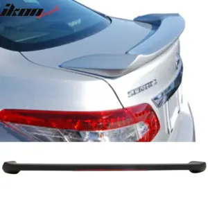 Fits 13-19 Nissan Sentra Sedan OE Style Matte Black Trunk Spoiler & LED Light - Image 6