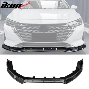 Fits 24-25 Nissan Sentra IKON Style Front Bumper Lip Spoiler PP Gloss Black 3PCS - Image 6