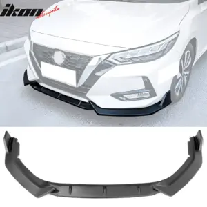 Fits 20-23 Nissan Sentra Sedan IKON 3PC Front Bumper Lip Splitter PP Matte Black - Image 6