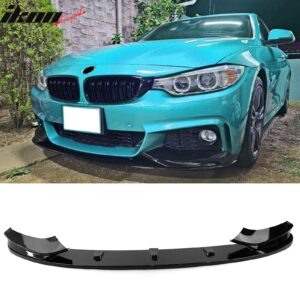 Fits 14-20 F32 F33 F36 4-Series 2/4 Door M Sport MP Front Bumper Lip Gloss Black - Image 1