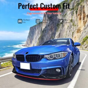 Fits 14-20 F32 F33 F36 4-Series 2/4 Door M Sport MP Front Bumper Lip Gloss Black - Image 2