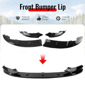 Fits 14-20 F32 F33 F36 4-Series 2/4 Door M Sport MP Front Bumper Lip Gloss Black - Image 3
