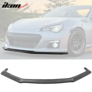 Fits 13-16 Subaru BRZ IKON Style Front Bumper Lip Spoiler Unpainted Black PU - Image 6