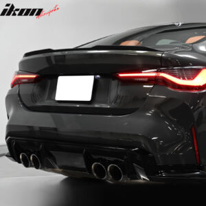 Fits 21-25 BMW G22 4 Series G82 M4 Coupe M4 Style Trunk Spoiler Primer Black ABS - Image 2