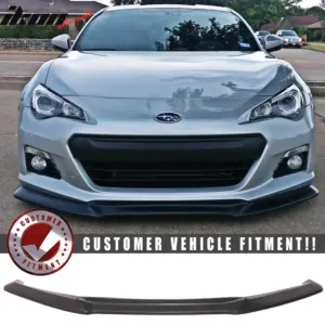 Fits 13-16 Subaru BRZ GT Style Front Bumper Lip Spoiler Unpainted Black PU - Image 6