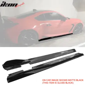 Fits 22-26 Toyota GR86/Subaru BRZ IKON V2 Style Side Skirts Gloss Black ABS - Image 6