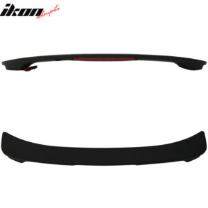 Fits 08-12 Honda Accord Sedan OE Style ABS Trunk Spoiler & LED Brake Matte Black - Image 3