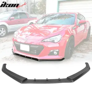Fits 13-16 Subaru BRZ IKON V3 Style Front Bumper Lip Spoiler Unpainted Black PU - Image 6